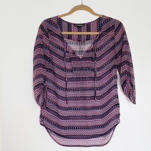 Express Multi-colored Boho Print Blouse